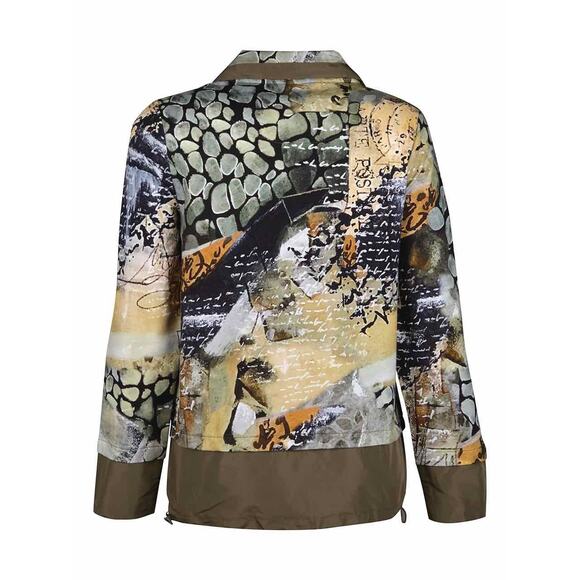 DOLCEZZA | Womens Zip Jacket Postal 72639 Size L Artsy Art to Wear Abstract Boho - Picture 6 of 11